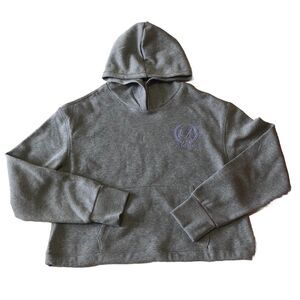 Aeropostale Aero Sport Fleece Crop Hoodie Kangaroo Pocket Drawstring Waist Large